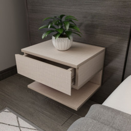 Decorotika Vivid White Minimalist Floating Nightstand - Size: Single Drawer - Cream - Wilko - thumbnail 5
