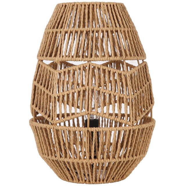 Navarre Brown Rattan Effect Table Lamp - Size: 23 x 32 x 23cm - Wilko - image 1