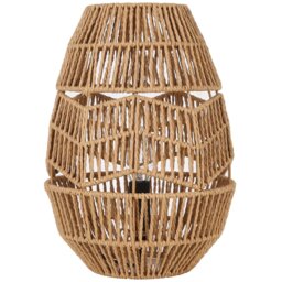 Navarre Brown Rattan Effect Table Lamp - Size: 23 x 32 x 23cm - Wilko