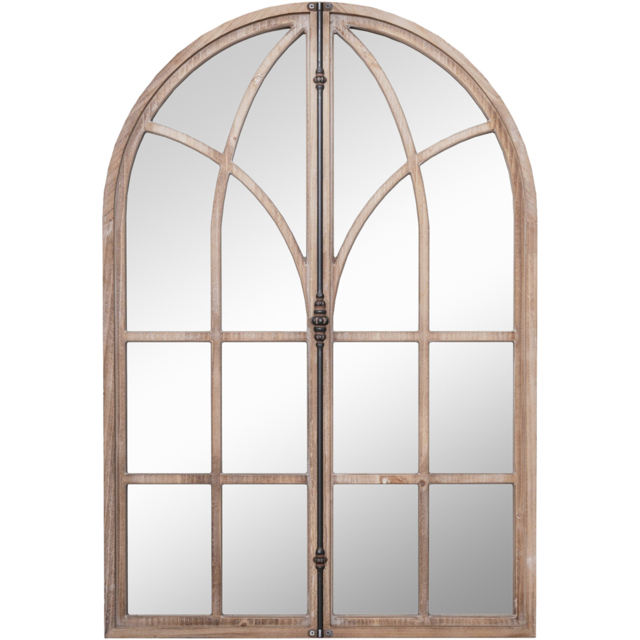 Costway Natural Arch Window Wall Mirror 88 x 60cm - Cream - Wilko - image 1