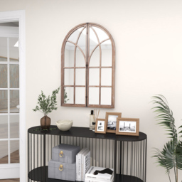 Costway Natural Arch Window Wall Mirror 88 x 60cm - Cream - Wilko - thumbnail 5