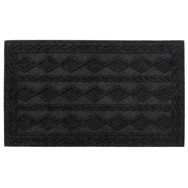 JVL Charcoal Knit Indoor Scraper Doormat 45 x 75cm - Grey - JVL Homewares - Wilko - image 1