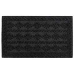 JVL Charcoal Knit Indoor Scraper Doormat 45 x 75cm - Grey - JVL Homewares - Wilko