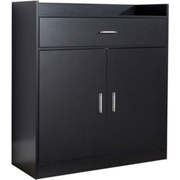 Home Source Novora 2 Door Black Shoe Cabinet - Size: 90 x 82 x 34cm - Wilko - thumbnail 3