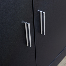 Home Source Novora 2 Door Black Shoe Cabinet - Size: 90 x 82 x 34cm - Wilko - thumbnail 6
