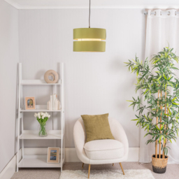 ValueLights Sophia 2-Tier Olive Green and White Large Ceiling Light Shade - Size: 24 x 35 x 35cm - Wilko - thumbnail 6