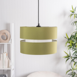 ValueLights Sophia 2-Tier Olive Green and White Large Ceiling Light Shade - Size: 24 x 35 x 35cm - Wilko - thumbnail 3