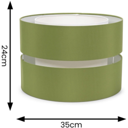 ValueLights Sophia 2-Tier Olive Green and White Large Ceiling Light Shade - Size: 24 x 35 x 35cm - Wilko - thumbnail 7