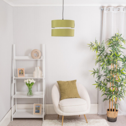 ValueLights Sophia 2-Tier Olive Green and White Large Ceiling Light Shade - Size: 24 x 35 x 35cm - Wilko - thumbnail 5
