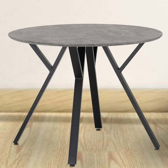 Seconique Athens 4 Seater Round Dining Table Concrete Grey - Wilko - image 1