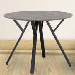 Seconique Athens 4 Seater Round Dining Table Concrete Grey - Wilko - thumbnail 1