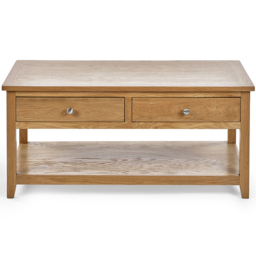 Julian Bowen Mallory 2 Drawer Coffee Table - Size: 65 x 110 x 50cm - Brown - Wilko - thumbnail 4