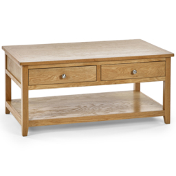 Julian Bowen Mallory 2 Drawer Coffee Table - Size: 65 x 110 x 50cm - Brown - Wilko - thumbnail 3