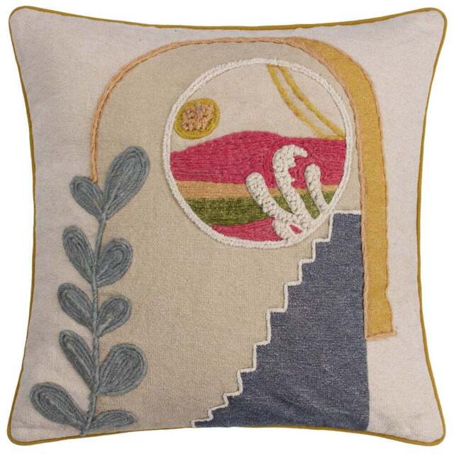 furn. Margo Multicolour Embroidered Cushion - Size: 50 x 50 cm - Wilko - image 1