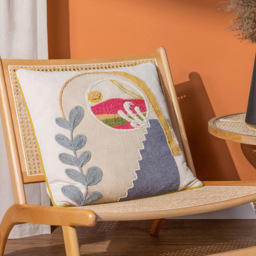 furn. Margo Multicolour Embroidered Cushion - Size: 50 x 50 cm - Wilko - thumbnail 3