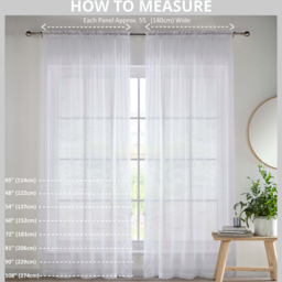Tyrone Textiles Crystal White Plain Sheer Voile Panel Curtain 140 x 274cm - Size: 274 x 140 x 1cm - Wilko - thumbnail 5