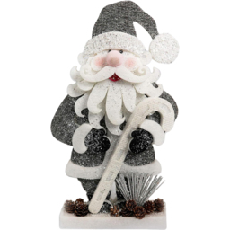 Shatchi Santa Glitter Foam Figurine Christmas Decoration 42cm - Size: 42 x 23 x 30cm - Silver - Wilko - thumbnail 1