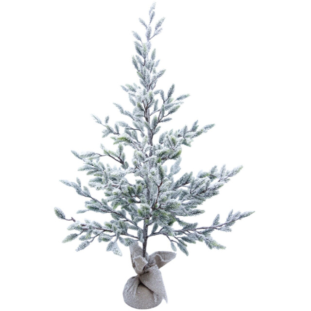 Frosted Tree with Rattan BaseWhite and Grey - Size: 2ft - Mistletoe Cottage - Wilko - image 1
