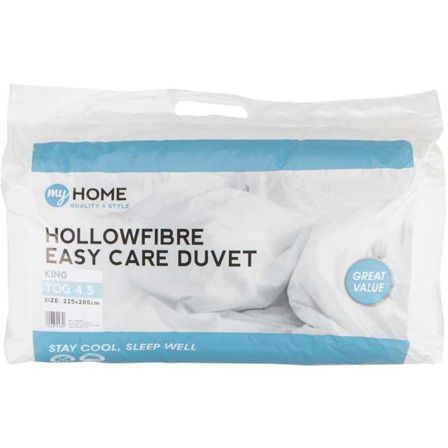 My Home King Size White Hollowfibre Easy Care Duvet 4.5 Tog - Wilko - image 1