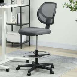 Vinsetto Charcoal Grey Adjustable Swivel Mesh Office Chair - Size: 113 x 59 x 61cm - Wilko - thumbnail 1