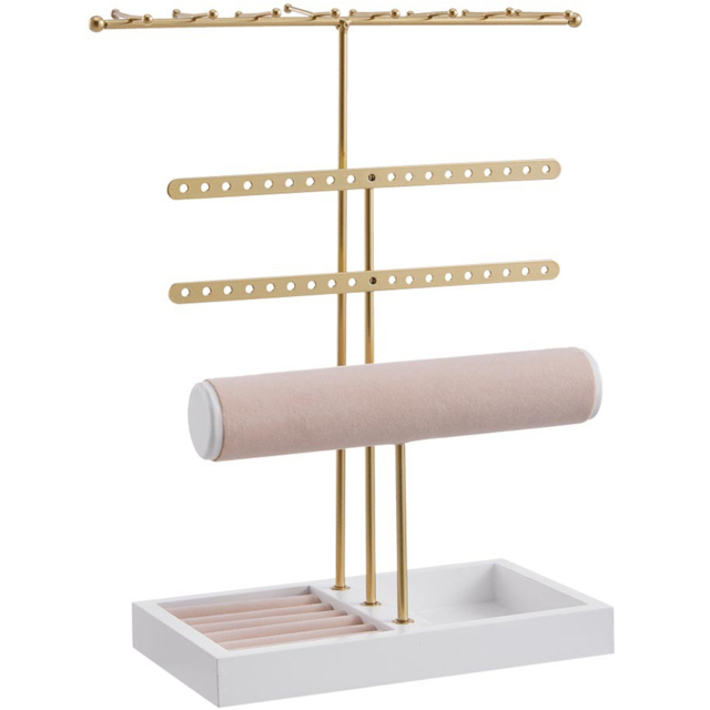 H&O Direct 4 Tier Gold Jewellery Display Stand - Size: 31 x 25 x 12cm - Wilko - image 1