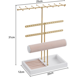 H&O Direct 4 Tier Gold Jewellery Display Stand - Size: 31 x 25 x 12cm - Wilko - thumbnail 6