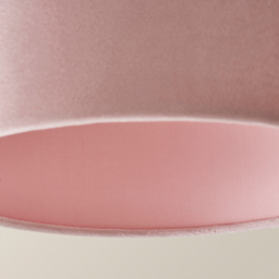 ValueLights Reni Blush Velvet Small Drum Ceiling Lamp Shade 25cm - Size: 15 x 25 x 25cm - Pink - Wilko - thumbnail 5