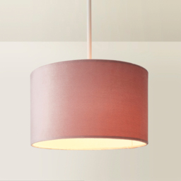 ValueLights Reni Blush Velvet Small Drum Ceiling Lamp Shade 25cm - Size: 15 x 25 x 25cm - Pink - Wilko - thumbnail 6