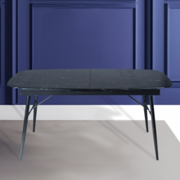 Sorrento Marble 6 Seater 160 to 200cm Extending Dining Table Black - Wilko