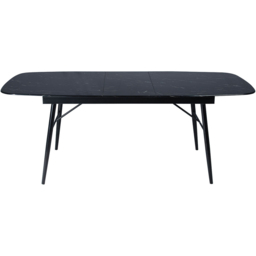 Sorrento Marble 6 Seater 160 to 200cm Extending Dining Table Black - Wilko - thumbnail 4