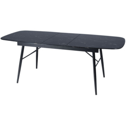 Sorrento Marble 6 Seater 160 to 200cm Extending Dining Table Black - Wilko - thumbnail 6