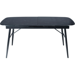 Sorrento Marble 6 Seater 160 to 200cm Extending Dining Table Black - Wilko - thumbnail 3