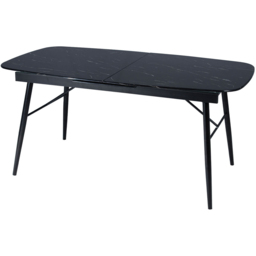 Sorrento Marble 6 Seater 160 to 200cm Extending Dining Table Black - Wilko - thumbnail 5