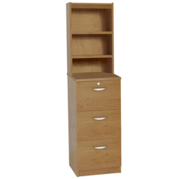 R White Cabinets 3 Drawer 3 Shelf Brown Filing Cabinet with Hutch - Size: 182.8 x 47.9 x 54cm - Wilko - thumbnail 3