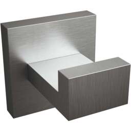 Rothley Brushed Silver Square Robe Hook - Size: 8.5 x 7.5 x 9cm - Wilko