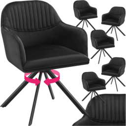 Tectake Black Lounge Velvet Fabric Armchair Accent Chair 6 Pack - Wilko - thumbnail 3
