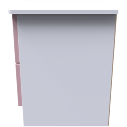 Crowndale Camden 2 Drawer Kobe Pink and White Compact Bedside Cabinet Ready Assembled - Kobe Pink & White - Wilko - thumbnail 5