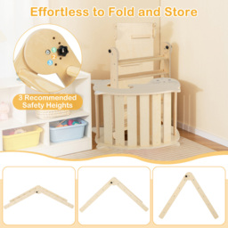 Costway Natural Kids 7 in 1 Wooden Foldable Indoor Climbing Toy - Size: 119.4 x 55.9 x 12.7cm - Cream - Wilko - thumbnail 6