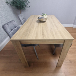 Kosy Koala 4 Seater Dining Set with Bench Oak Effect and Grey Velvet - Multi - Wilko - thumbnail 5
