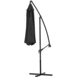 Living and Home Black Cantilever Parasol with Cross Base 3m - Wilko - thumbnail 5