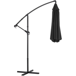Living and Home Black Cantilever Parasol with Cross Base 3m - Wilko - thumbnail 4