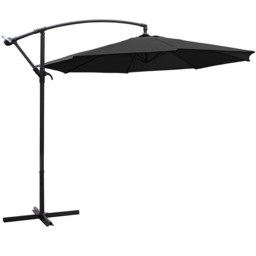 Living and Home Black Cantilever Parasol with Cross Base 3m - Wilko - thumbnail 1