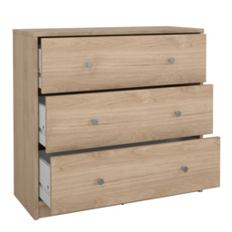 Furniture To Go May 3 Drawer Jackson Hickory Oak Chest of Drawers - Brown - Wilko - thumbnail 5