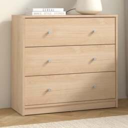Furniture To Go May 3 Drawer Jackson Hickory Oak Chest of Drawers - Brown - Wilko - thumbnail 1