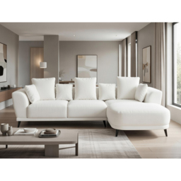 DS Living The Nova 3 Seater Cream Fabric Right Hand Corner Lounger Sofa - Wilko - thumbnail 7