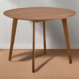 Florence Roxby 4 Seater Round Dining Table Walnut - Size: 76 x 120 x 120cm - Brown - Furniture To Go - Wilko
