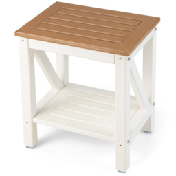 Costway Single Shelf Brown Waterproof Shower Bench - Size: 50 x 35 x 19cm - Wilko - thumbnail 1