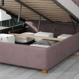 Aspire Hepburn King Size Blush Plush Velvet Ottoman Bed - Pink - Aspire Beds - Wilko - thumbnail 4
