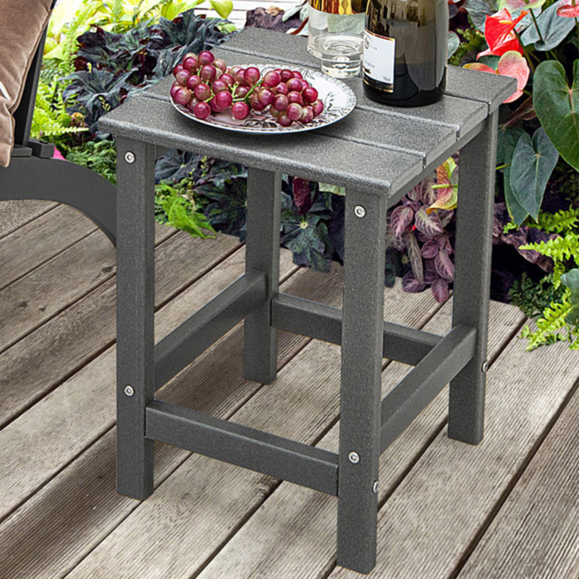 Costway Grey Square HDPE Outdoor Side Table - Size: 50 x 40 x 10cm - Wilko - image 1
