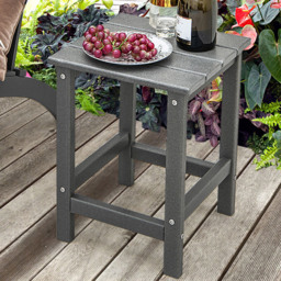 Costway Grey Square HDPE Outdoor Side Table - Size: 50 x 40 x 10cm - Wilko - thumbnail 1